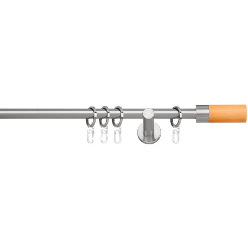 4043627000202 - Gardinenstange INDEKO Cigar Gr 2 silber (edelstahlfarben silberfarben) L160cm Ø16mm Stahl Gardinenstangen Komplett-Set inkl Ringen und Montagematerial 4043627000202 - Gardinenstange INDEKO Cigar Gr 2 silber (edelstahlfarben silberfarben) L160cm Ø16mm Stahl Gardinenstangen Komplett-Set inkl Ringen und Montagematerial