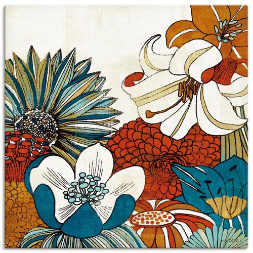 4055327723251 - Wandbild ARTLAND Zeitgenössischer Garten II Bilder Gr B H 50 cm x 50 cm Leinwandbild Blumen quadratisch 1 St bunt Bild Poster Bilder als Leinwandbild Wandaufkleber oder in versch Größen