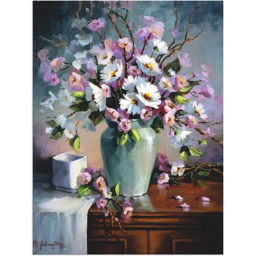 4058661324627 - Wandbild ARTLAND Apfel und Kirchblüten Bilder Gr B H 30 cm x 40 cm Alu-Dibond-Druck Arrangements Hochformat 1 St pink Bild Metallbild Metallbilder Bilder als Alubild Leinwandbild Wandaufkleber oder Poster in versch Größen