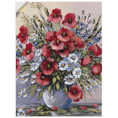 4062144381038 - Wandbild ARTLAND Rote Mohnblumen Bilder Gr B H 45 cm x 60 cm Wandaufkleber - Vinyl Blumen Hochformat 1 St rot Bild Poster Bilder als Leinwandbild Wandaufkleber oder in versch Größen