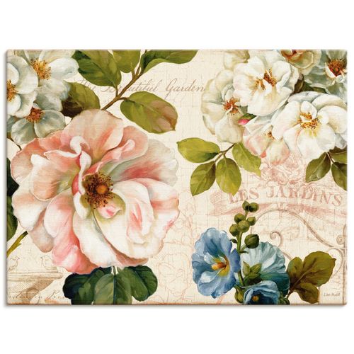 4055327745529 - Wandbild ARTLAND Garten I Bilder Gr B H 60 cm x 45 cm Leinwandbild Blumen Querformat 1 St grün Bild Poster Bilder als Leinwandbild Wandaufkleber oder in versch Größen