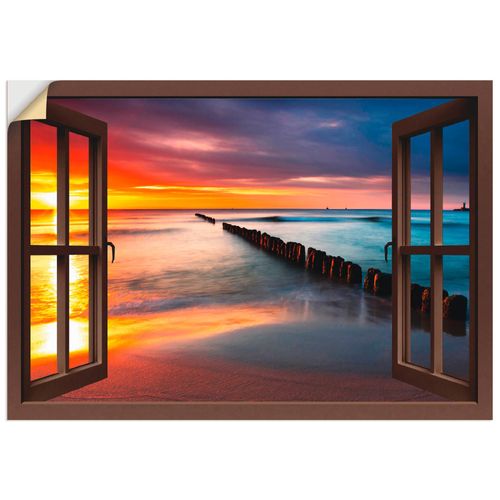 4057738621478 - Wandbild ARTLAND Fensterblick Ostsee mit Sonnenaufgang Bilder Gr B H 70 cm x 50 cm Wandaufkleber - Vinyl Fensterblick Querformat 1 St braun Bild Poster Bilder als Leinwandbild Wandaufkleber oder in versch Größen 4057738621478 - Wandbild ARTLAND Fensterblick Ostsee mit Sonnenaufgang Bilder Gr B H 70 cm x 50 cm Wandaufkleber - Vinyl Fensterblick Querformat 1 St braun Bild Poster Bilder als Leinwandbild Wandaufkleber oder in versch Größen