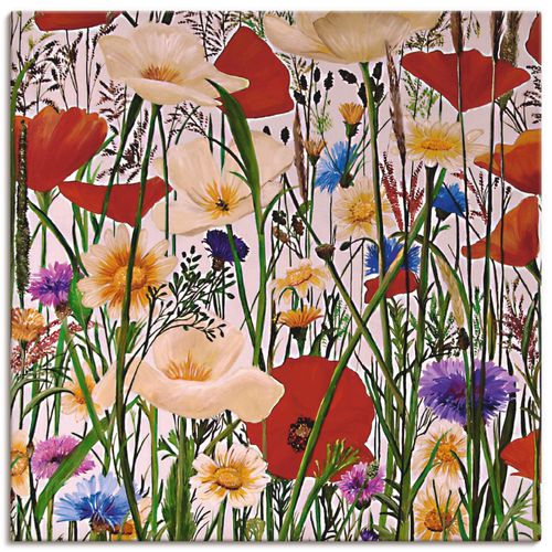 4062144130803 - Wandbild ARTLAND Bunt und Natürlich Bilder Gr B H 50 cm x 50 cm Leinwandbild Blumen quadratisch 1 St blau Bild Poster Bilder als Alubild Leinwandbild Wandaufkleber oder in versch Größen