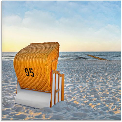 4055327019286 - Glasbild ARTLAND Ostsee7 - Strandkorb Bilder Gr B H 30 cm x 30 cm Strand 1 St blau Glasbilder Bilder in verschiedenen Größen