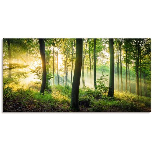 4062144665176 - Wandbild ARTLAND Herbst im Wald II Bilder Gr B H 60 cm x 30 cm Leinwandbild Waldbilder Querformat 1 St grün Kunstdrucke als Alubild Leinwandbild Wandaufkleber oder Poster in versch Größen