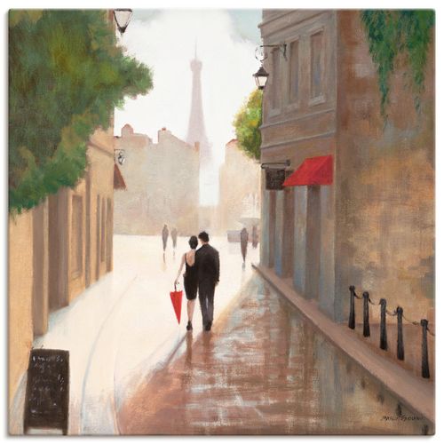 4055327713047 - Wandbild ARTLAND Paris Romanze I Bilder Gr B H 70 cm x 70 cm Leinwandbild Frankreich quadratisch 1 St beige (naturfarben) Bild Poster Bilder als Leinwandbild Wandaufkleber oder in versch Größen