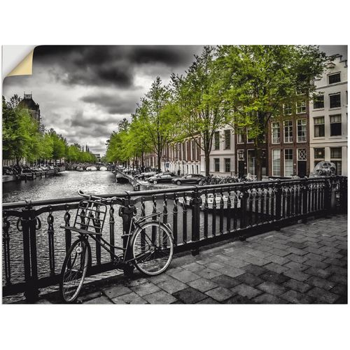 4057738512646 - Wandbild ARTLAND Amsterdam Keizergracht II Bilder Gr B H 80 cm x 60 cm Wandaufkleber - Vinyl Niederlande 1 St grau Bild Kunstdruck Kunstdrucke Bilder als Alubild Leinwandbild Wandaufkleber oder Poster in versch Größen