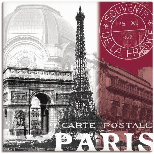 4055327220705 - Wandbild ARTLAND Paris Bilder Gr B H 40 cm x 40 cm Leinwandbild Gebäude 1 St rot Bild Poster Bilder als Alubild Leinwandbild Wandaufkleber oder in versch Größen