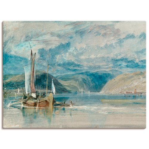 4055327813402 - Wandbild ARTLAND Rüdesheim Blick auf das … 1817 Bilder Gr B H 40 cm x 30 cm Leinwandbild Gewässer Querformat 1 St blau Bild Poster Bilder als Leinwandbild Wandaufkleber oder in versch Größen