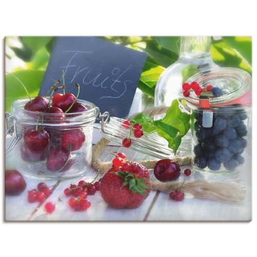 4055327987219 - Wandbild ARTLAND Frischer Früchte Sommer Bilder Gr B H 60 cm x 45 cm Leinwandbild Lebensmittel Querformat 1 St rot Bild Poster Bilder als Leinwandbild Wandaufkleber oder in versch Größen