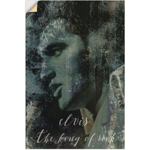 4062144304563 - Wandbild ARTLAND Elvis the King Bilder Gr B H 80 cm x 120 cm Wandaufkleber - Vinyl Musiker 1 St grün Bild Kunstdruck Kunstdrucke Bilder als Alubild Leinwandbild Wandaufkleber oder Poster in versch Größen