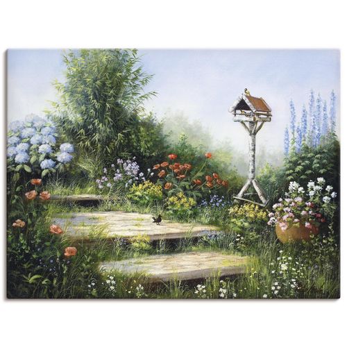 4055327483056 - Wandbild ARTLAND Lieder der Vögel Bilder Gr B H 60 cm x 45 cm Leinwandbild Garten Querformat 1 St grün Bild Poster Bilder als Leinwandbild Wandaufkleber oder in versch Größen