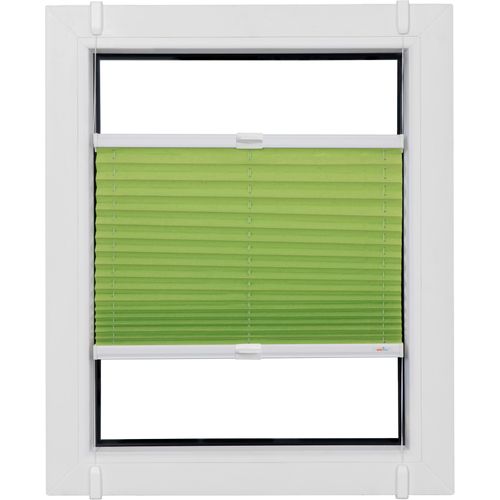 4001442956203 - Plissee Budget Crush Plissees Gr 95 cm zweiseitig verschiebbar 104 cm grün (grün weiß) Plissees ohne Bohren Klemmfix crushed