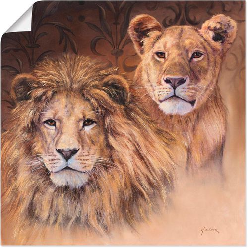 4055327271547 - Wandbild ARTLAND Löwen Bilder Gr B H 70 cm x 70 cm Poster Wildtiere 1 St braun Bild Metallbild Metallbilder Bilder als Alubild Leinwandbild Wandaufkleber oder Poster in versch Größen
