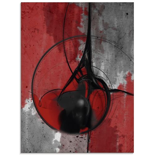 4058661012401 - Glasbild ARTLAND Abstrakt in rot und schwarz Bilder Gr B H 60 cm x 80 cm Glasbild Gegenstandslos Hochformat 1 St rot Bild Glasbild Glasbilder Bilder in verschiedenen Größen