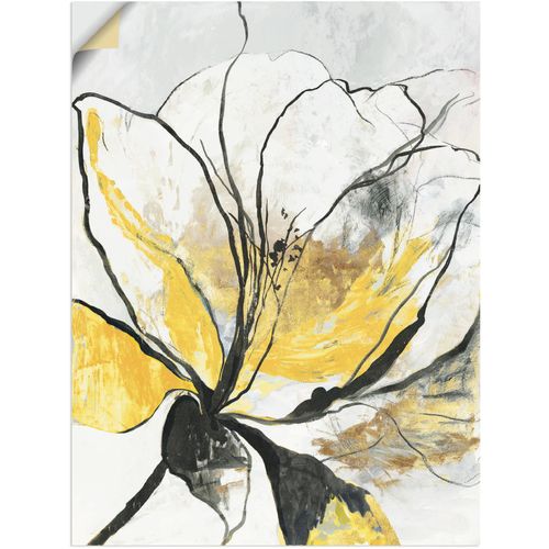 4062144700327 - Wandbild ARTLAND Umrissenes Blumenmuster I gelbe Version Bilder Gr B H 60 cm x 80 cm Wandaufkleber - Vinyl Blumenbilder Hochformat 1 St gelb Kunstdrucke als Alubild Leinwandbild Wandaufkleber oder Poster in versch Größen