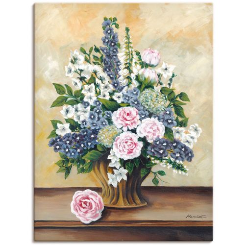4055327155557 - Wandbild ARTLAND Blumenbouqet Bilder Gr B H 30 cm x 40 cm Leinwandbild Blumen 1 St beige (naturfarben) Bild Poster Bilder als Alubild Leinwandbild Wandaufkleber oder in versch Größen