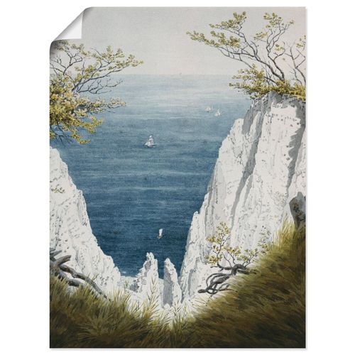 4055327852562 - Wandbild ARTLAND Kreidefelsen auf Rügen um 1826 Bilder Gr B H 60 cm x 80 cm Poster Gewässer Hochformat 1 St blau Bild Poster Bilder als Leinwandbild Wandaufkleber oder in versch Größen