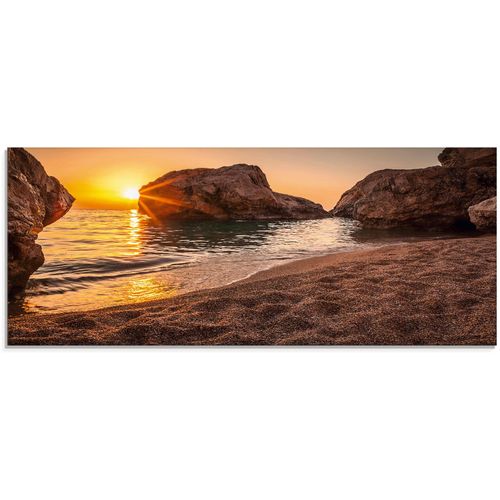 4058661011497 - Glasbild ARTLAND Sonnenuntergang und Strand Bilder Gr B H 125 cm x 50 cm Glasbild Strand 1 St beige (naturfarben) Glasbilder in verschiedenen Größen 4058661011497 - Glasbild ARTLAND Sonnenuntergang und Strand Bilder Gr B H 125 cm x 50 cm Glasbild Strand 1 St beige (naturfarben) Glasbilder in verschiedenen Größen