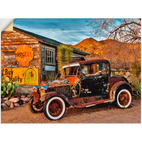 4057738629504 - Wandbild ARTLAND Oldtimer Route 66 Hackberry Bilder Gr B H 80 cm x 60 cm Wandaufkleber - Vinyl Auto 1 St braun Bild Kunstdruck Kunstdrucke Bilder als Leinwandbild Wandaufkleber oder Poster in versch Größen