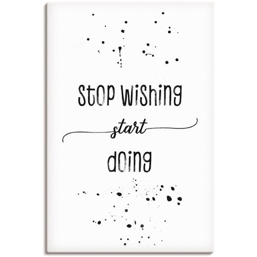 4059745816748 - Wandbild ARTLAND Nicht wünschen sondern machen Bilder Gr B H 20 cm x 30 cm Leinwandbild Sprüche & Texte 1 St schwarz Bild Kunstdruck Leinwandbild Kunstdrucke Bilder als Alubild Leinwandbild Wandaufkleber oder Poster in versch Größen