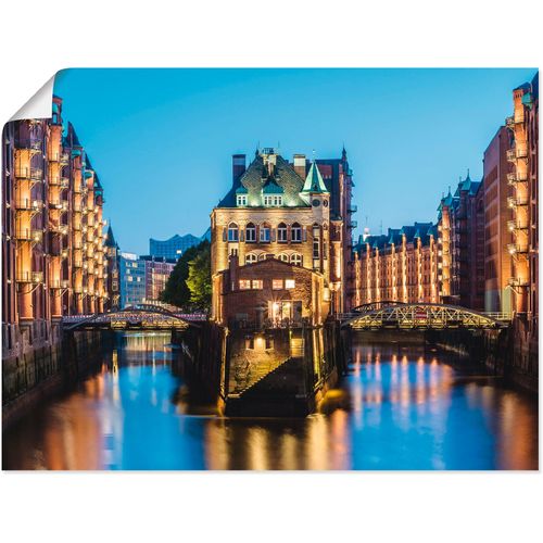 4057738865643 - Wandbild ARTLAND Hamburg Wasserschloss in Speicherstadt 2 Bilder Gr B H 40 cm x 30 cm Poster Gebäude Querformat 1 St beige (naturfarben) Bild Poster Bilder als Alubild Leinwandbild Wandaufkleber oder in versch Größen
