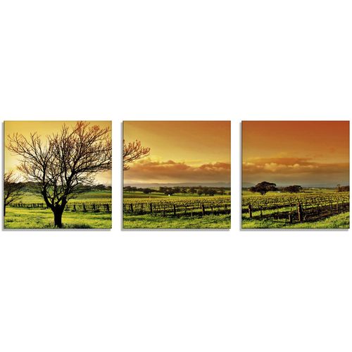 4055327026703 - Glasbild ARTLAND Landschaft mit Weinbergen orange Bilder B H 30cm x 30cm Glasbild Felder 3 St Glas in verschiedenen Größen B30cm H30cm 4055327026703 - Glasbild ARTLAND Landschaft mit Weinbergen orange Bilder B H 30cm x 30cm Glasbild Felder 3 St Glas in verschiedenen Größen B30cm H30cm
