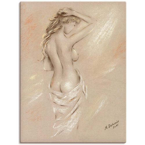 4057738885375 - Wandbild ARTLAND Reizvolle Rundungen - weiblicher Akt Bilder Gr B H 30 cm x 40 cm Leinwandbild Frau Hochformat 1 St orange Bild Poster Bilder als Alubild Leinwandbild Wandaufkleber oder in versch Größen
