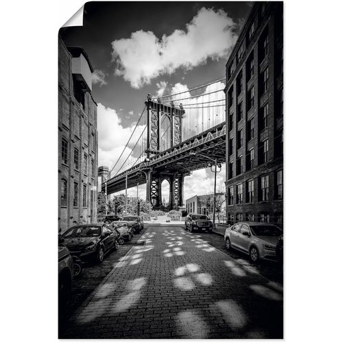 4062144758823 - Wandbild ARTLAND Manhattan Bridge in Brooklyn New York Bilder Gr B H 40 cm x 60 cm Poster New York Hochformat 1 St schwarz Kunstdrucke als Alubild Leinwandbild Wandaufkleber oder Poster in versch Größen