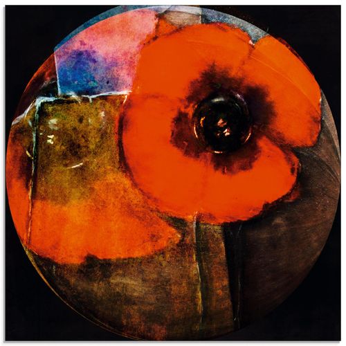 4057738682592 - Glasbild ARTLAND Roter Mohn - abstrakt Bilder Gr B H 30 cm x 30 cm Glasbild Blumen quadratisch 1 St rot Bild Glasbild Glasbilder Bilder in verschiedenen Größen