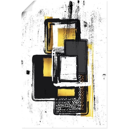4062144615003 - Wandbild ARTLAND Abstrakte Malerei Nr 3 gold Bilder Gr B H 60 cm x 90 cm Poster Muster Hochformat 1 St goldfarben Kunstdrucke als Alubild Leinwandbild Wandaufkleber oder Poster in versch Größen