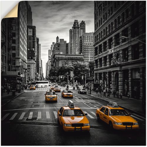 4059745290104 - Wandbild ARTLAND New York City Verkehr 5th Avenue Bilder Gr B H 40 cm x 40 cm Wandaufkleber - Vinyl Amerika 1 St schwarz Bild Kunstdruck Kunstdrucke Bilder als Alubild Leinwandbild Wandaufkleber oder Poster in versch Größen