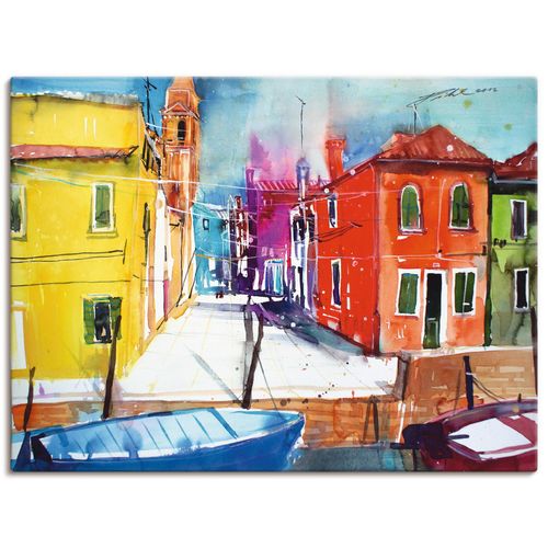 4059745832212 - Wandbild ARTLAND Venedig Burano Fondamenta del Pizzo Bilder Gr B H 60 cm x 45 cm Leinwandbild Italien Querformat 1 St blau Bild Poster Bilder als Alubild Leinwandbild Wandaufkleber oder in versch Größen