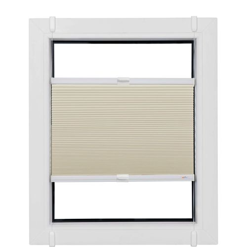 4001442957064 - Wabenplissee Budget Wabe Verdunklung Plissees Gr 190 cm zweiseitig verschiebbar 85 cm beige (beige weiß) Kinder Kinderzimmer-Plissees Klemmfix glatt