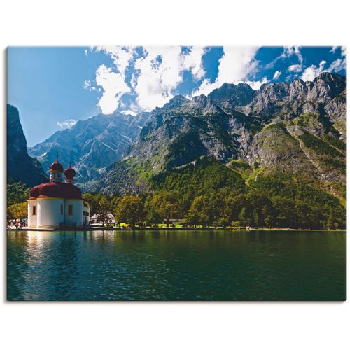 4055327264914 - Wandbild ARTLAND St Bartholomä (Königssee) I Bilder Gr B H 60 cm x 45 cm Leinwandbild Berge 1 St blau Bild Kunstdruck Kunstdrucke Bilder als Leinwandbild Wandaufkleber oder Poster in versch Größen