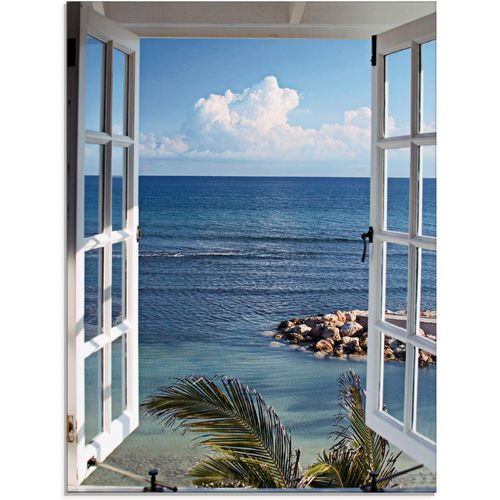 4058661767110 - Glasbild ARTLAND Fenster zum Paradies Bilder Gr B H 45 cm x 60 cm Fensterblick 1 St blau Glasbilder Bilder in verschiedenen Größen 4058661767110 - Glasbild ARTLAND Fenster zum Paradies Bilder Gr B H 45 cm x 60 cm Fensterblick 1 St blau Glasbilder Bilder in verschiedenen Größen