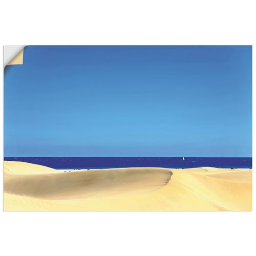 4059745488693 - Wandbild ARTLAND Playa Del Inglés auf Gran Canaria Bilder Gr B H 120 cm x 80 cm Wandaufkleber - Vinyl Europa Querformat 1 St blau Bild Metallbild Metallbilder Bilder als Alubild Leinwandbild Wandaufkleber oder Poster in versch Größen