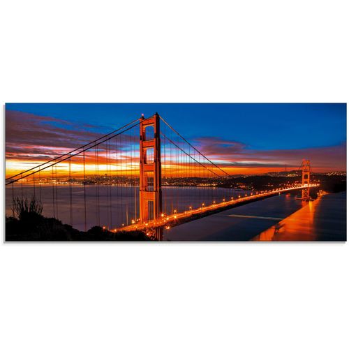 4059745111706 - Glasbild ARTLAND The Golden Gate Bridge am frühen Morgen Bilder Gr B H 125 cm x 50 cm Glasbild Brücken 1 St blau Glasbilder in verschiedenen Größen 4059745111706 - Glasbild ARTLAND The Golden Gate Bridge am frühen Morgen Bilder Gr B H 125 cm x 50 cm Glasbild Brücken 1 St blau Glasbilder in verschiedenen Größen