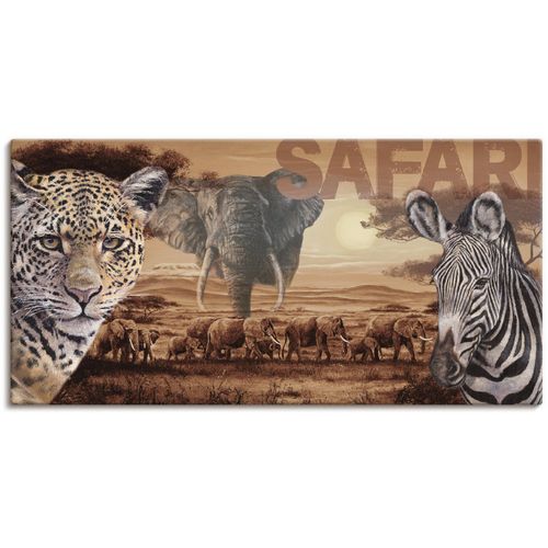 4055327158756 - Wandbild ARTLAND Safari Bilder Gr B H 100 cm x 50 cm Leinwandbild Wildtiere 1 St braun Bild Poster Bilder als Alubild Leinwandbild Wandaufkleber oder in versch Größen