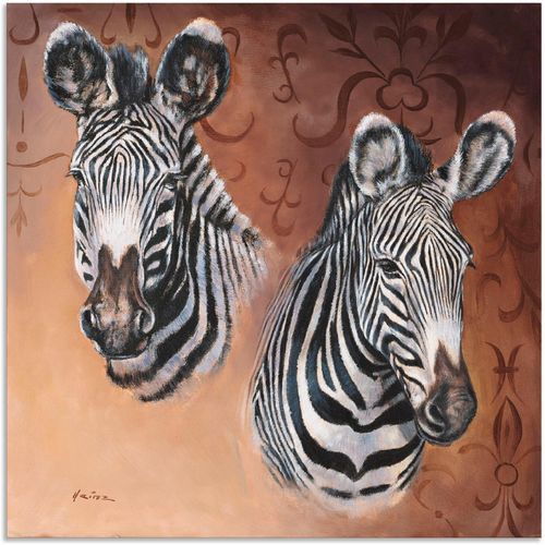 4057738384816 - Wandbild ARTLAND Zebra Bilder Gr B H 30 cm x 30 cm Alu-Dibond-Druck Wildtiere 1 St braun Bild Leinwandbild Kunstdrucke Bilder als Alubild Leinwandbild Wandaufkleber oder Poster in versch Größen