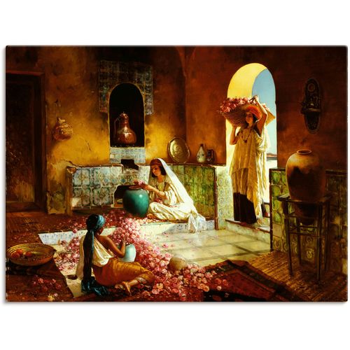 4055327110013 - Wandbild ARTLAND Die Rosenernte Bilder Gr B H 40 cm x 30 cm Leinwandbild Frau 1 St bunt Bild Leinwandbild Kunstdrucke Bilder als Leinwandbild Wandaufkleber oder Poster in versch Größen