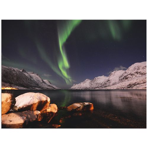 4058661879691 - Wandbild ARTLAND Nordlicht Norwegen II Bilder Gr B H 120 cm x 90 cm Alu-Dibond-Druck Himmel Querformat 1 St grün Bild Poster Bilder als Alubild Leinwandbild Wandaufkleber oder in versch Größen