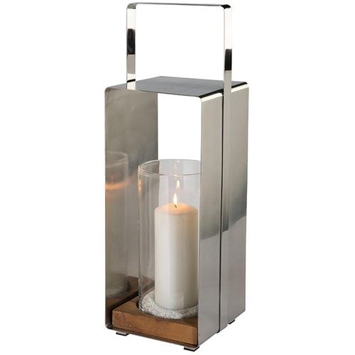 4042911470035 - Kerzenlaterne FINK MAGNUS Weihnachtsdeko silber (silberfarben) Kerzenhalter B H T 19cm x 59cm x 19cm Edelstahl Glas Holz teilmassiv mit gebürsteter Oberfläche B19cm H59cm T19cm 4042911470035 - Kerzenlaterne FINK MAGNUS Weihnachtsdeko silber (silberfarben) Kerzenhalter B H T 19cm x 59cm x 19cm Edelstahl Glas Holz teilmassiv mit gebürsteter Oberfläche B19cm H59cm T19cm