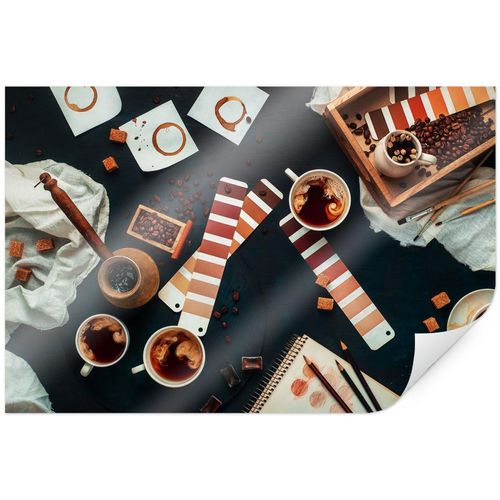 4063129147601 - Poster WALL-ART Farbkarte Kaffee Bilder Coffee Gr B H T 120 cm x 80 cm x 01 cm Kaffee 1 St bunt Poster Bilder Poster Wandbild Bild Wandposter