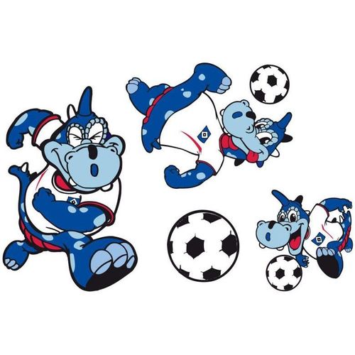 4063129103607 - Wandtattoo WALL-ART Fußball HSV Maskottchen Set Wandtattoos Gr B H T 140 cm x 91 cm x 01 cm - bunt (mehrfarbig) Wandtattoos Wandsticker selbstklebend entfernbar