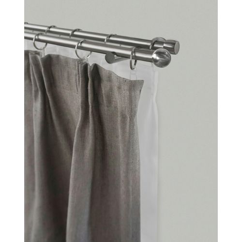9002777340946 - Gardinenstange GARESA KUGEL Gardinenstangen Gr L 410 cm Ø 16 mm 2 läufig silberfarben (edelstahlfarben) Gardinenstangen nach Maß Vorhanggarnitur verlängerbar Kugel edelstahl optik mit Ringe