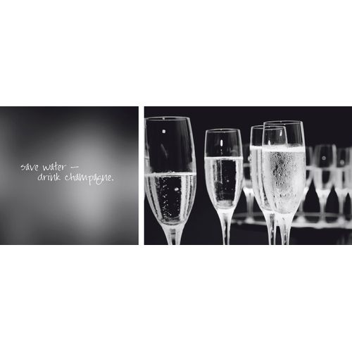 4049009081487 - Leinwandbild QUEENCE Champagne Bilder Gr B H T 100 cm x 40 cm x 2 cm schwarz Leinwandbilder Bilder 2er-Set