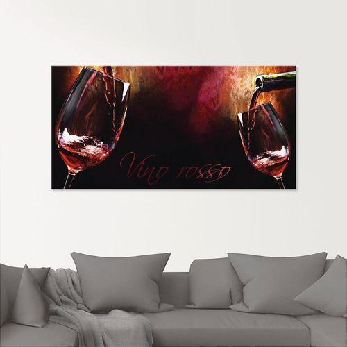 4055327015950 - Glasbild ARTLAND Wein - Rotwein Bilder Gr B H 100 cm x 50 cm Glasbild Getränke 1 St rot Glasbilder in verschiedenen Größen