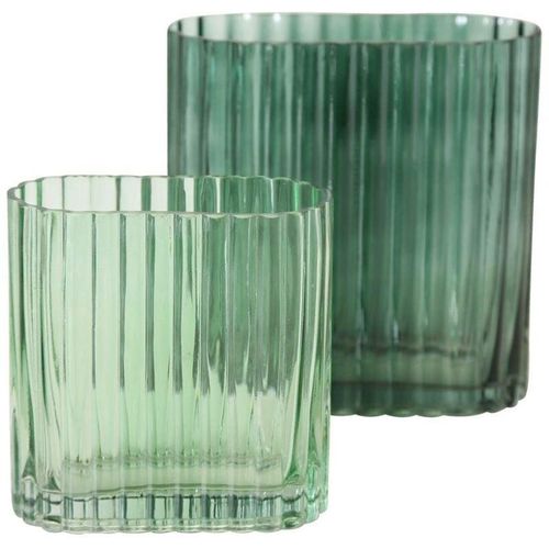 4020607613683 - Boltze Gruppe - Vasen tulipa grünes Glas 2er-Set