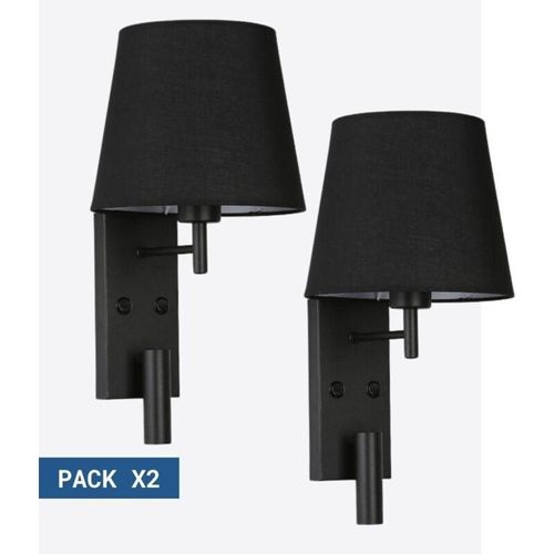 8435427163625 - Barcelona Led - Pack x 2 - Wandleuchte + led Leselampe noah - 34W - Schwarz